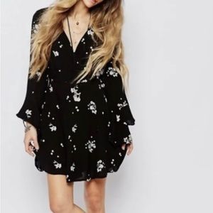 Embroidered detail mini dress